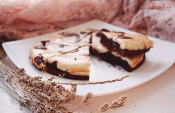 Брауни-чизкейк шоколадно-банановый