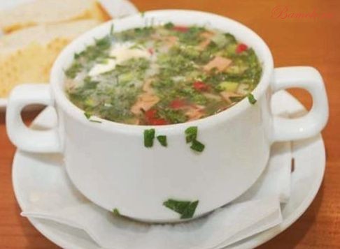 Окрошка мясная с окороком и языком Окрошка мясная с окороком и языком