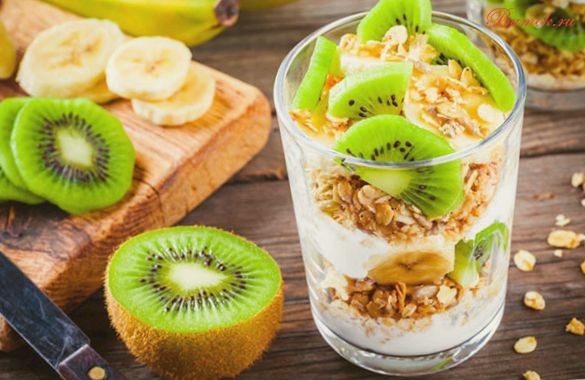 Парфе из йогурта с киви