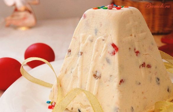 Печеная творожная пасха с цукатами