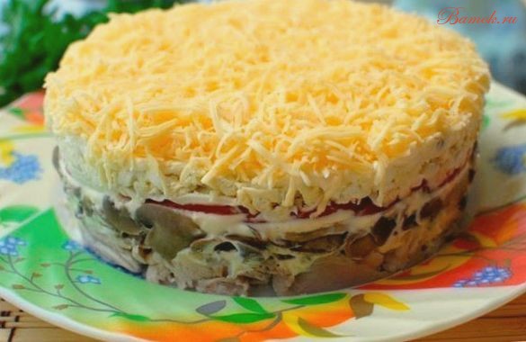 Салат «Тоска» с шампиньонами
