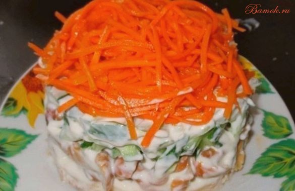 Салат «Восхищение» с грибами и морковью