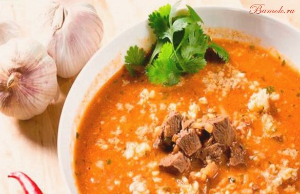 Суп харчо по-грузински с грецкими орехами