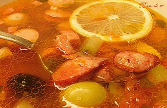 Суп мясной с добавлением кваса Суп мясной с добавлением кваса