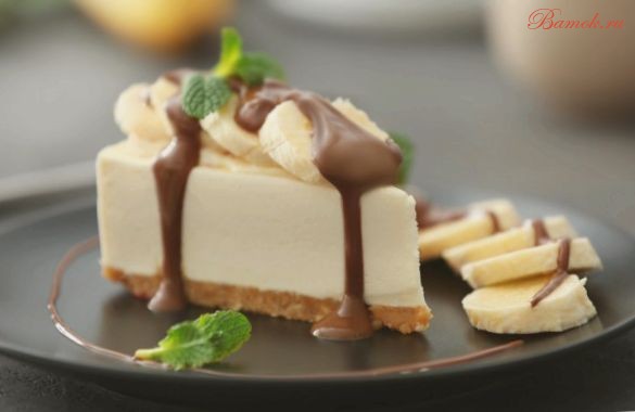 Чизкейк банановый с творогом без выпечки