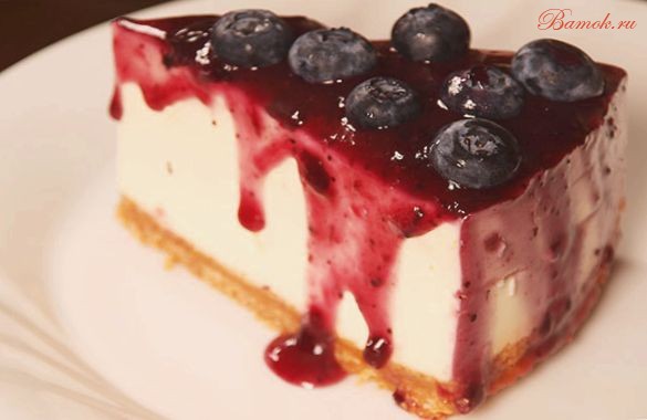 Чизкейк «Нью-Йорк» с вишней и крекером