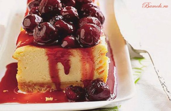 Чизкейк с консервированной вишней