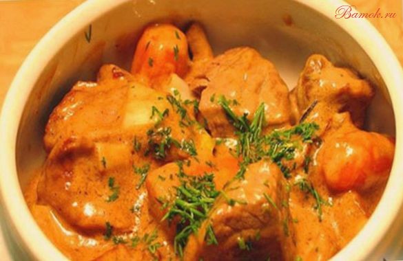 Мясо с картофелем и лапшой по-туркменски в мультиварке