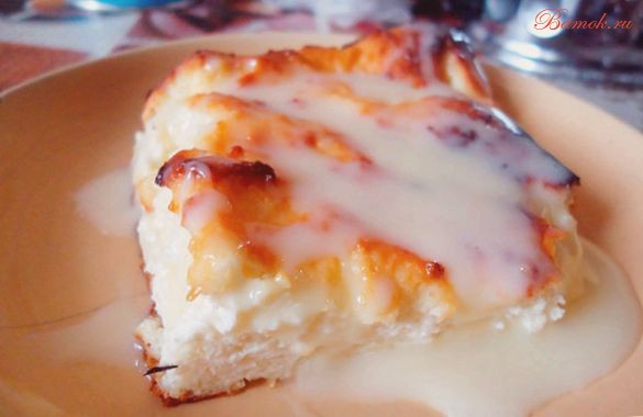 Творожная запеканка со сгущенкой и ванилью Творожная запеканка со сгущенкой и ванилью