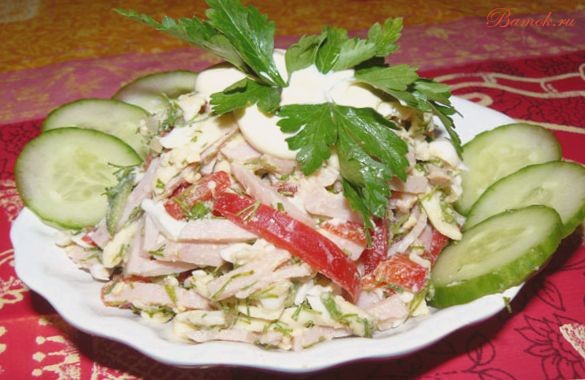 Быстрый салат «Берлинский» с ветчиной Быстрый салат «Берлинский» с ветчиной