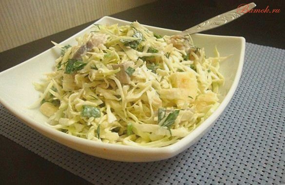 Салат с капустой и сельдью