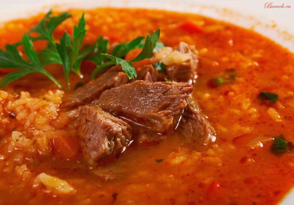 Грузинский острый суп «Харчо» Грузинский острый суп «Харчо»