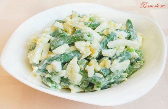 Салат из зеленой фасоли с яйцом и чесноком Салат из зеленой фасоли с яйцом и чесноком