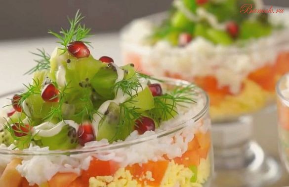 Салат «Новогодняя гербера»