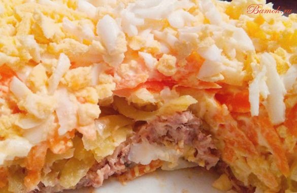 Салат с рыбными консервами в трубочках Салат с рыбными консервами в трубочках