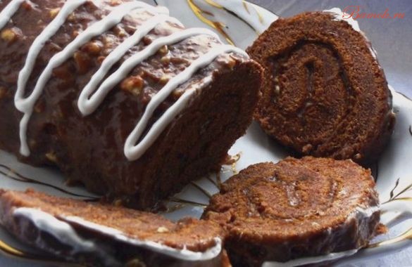 Бисквитный рулет с кремом по-домашнему Бисквитный рулет с кремом по-домашнему