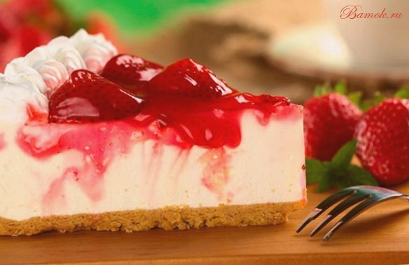 Чизкейк с ягодным джемом без выпекания Чизкейк с ягодным джемом без выпекания