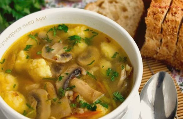 Суп грибной с картофелем в мультиварке Суп грибной с картофелем в мультиварке
