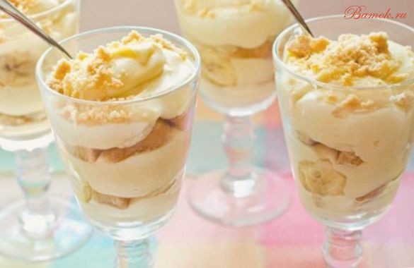 Творожный крем-десерт с бананом Творожный крем-десерт с бананом