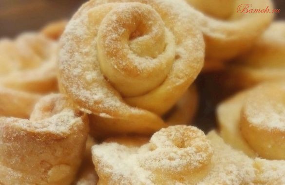 Домашнее печенье «Розочки» из творожного теста Домашнее печенье «Розочки» из творожного теста