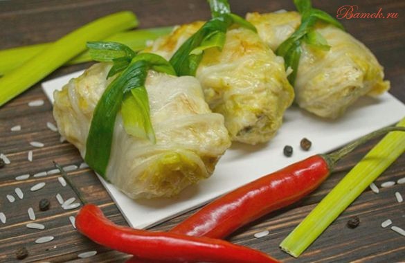 Голубцы на страницах пекинской капусты Голубцы на страницах пекинской капусты