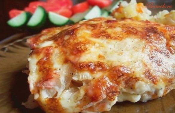 Картофель с сыром и ветчиной в духовке Картофель с сыром и ветчиной в духовке