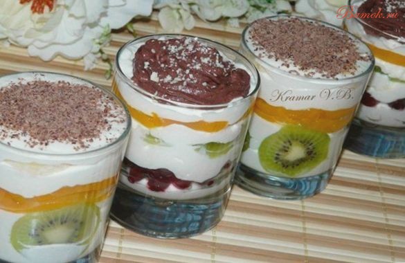 Легкий десерт из творога с фруктами Легкий десерт из творога с фруктами