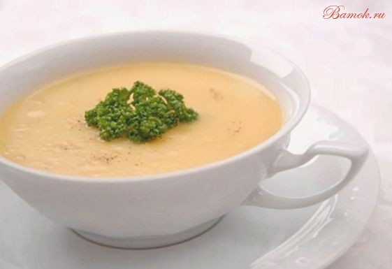 Молочно-картофельный крем-суп со сливками Молочно-картофельный крем-суп со сливками