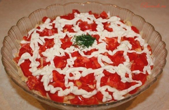 Салат «Золотой розан» с помидорами