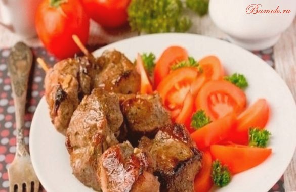 Шашлык из свинины с гранатовым соком в духовке