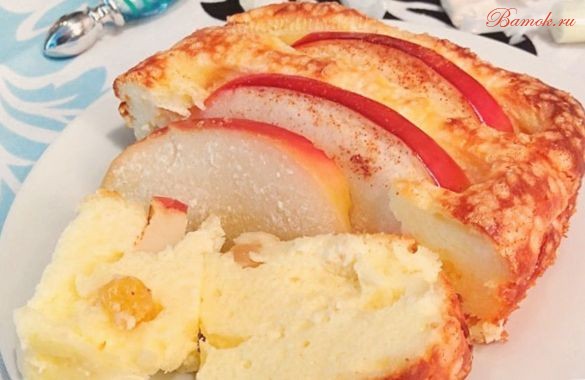 Творожная запеканка с яблоками в микроволновке за пять мин. Творожная запеканка с яблоками в микроволновке за пять мин.