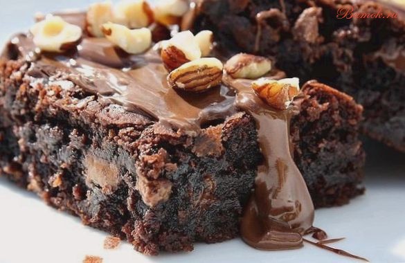 Домашние шоколадные брауни с грецкими орехами