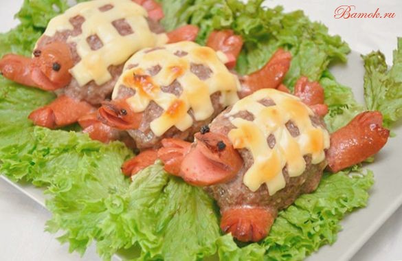 Котлеты с сыром для детей «Черепашки»