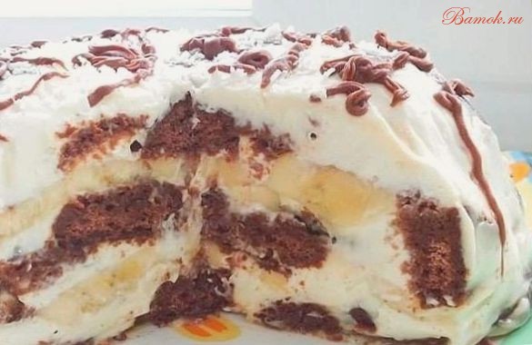 Пряничный торт с бананом без выпечки Пряничный торт с бананом без выпечки