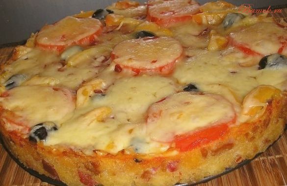 Русская пицца-бутерброд в микроволновке