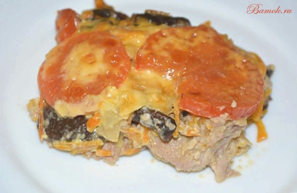 Запеченное мясо с овощами и грибами в духовке Запеченное мясо с овощами и грибами в духовке