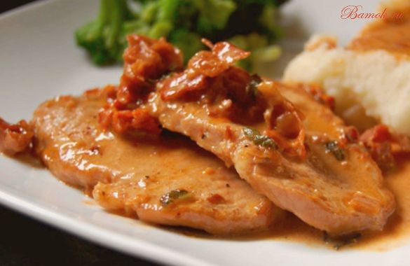 Отбивная из свинины в сливках Отбивная из свинины в сливках