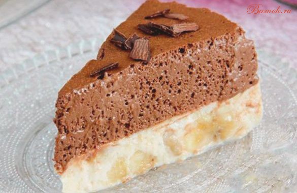 Торт с бананово-шоколадным суфле без выпечки Торт с бананово-шоколадным суфле без выпечки