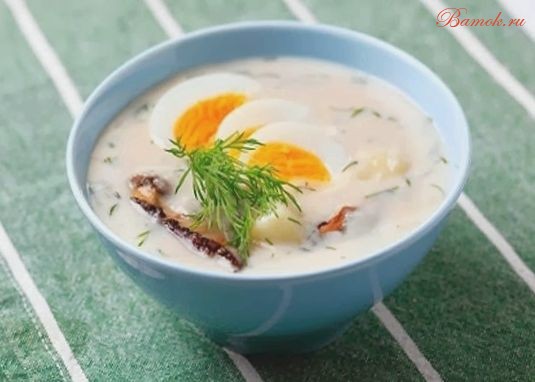 Французский куриный суп-пюре с белыми грибами