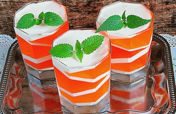 Уникальное двухцветное желе Уникальное двухцветное желе