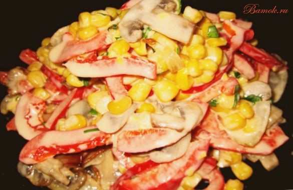 Броский салат с перцем и кукурузой Броский салат с перцем и кукурузой