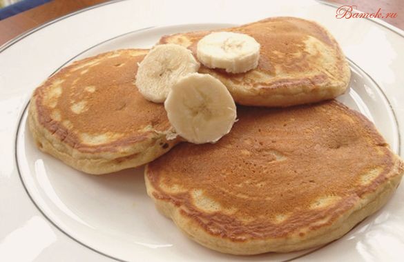 Оладьи из банана с овсяными хлопьями Оладьи из банана с овсяными хлопьями