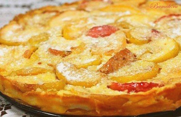 Сладкий омлет с яблоками в глазури Сладкий омлет с яблоками в глазури