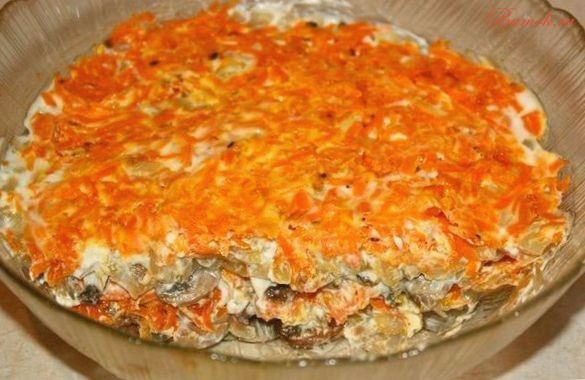 Слоеный салат «Радость грибника» Слоеный салат «Радость грибника»