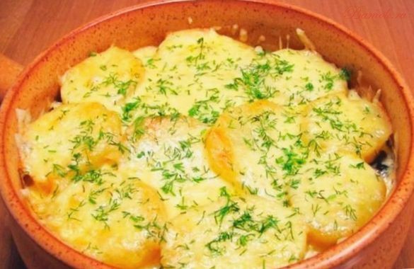 Домашняя картофельная запеканка с грибами