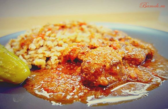 Гуляш с овощами на пиве Гуляш с овощами на пиве