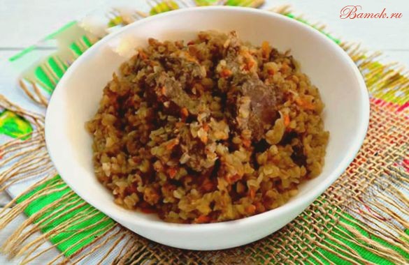 Каша гречневая с печенью в мультиварке