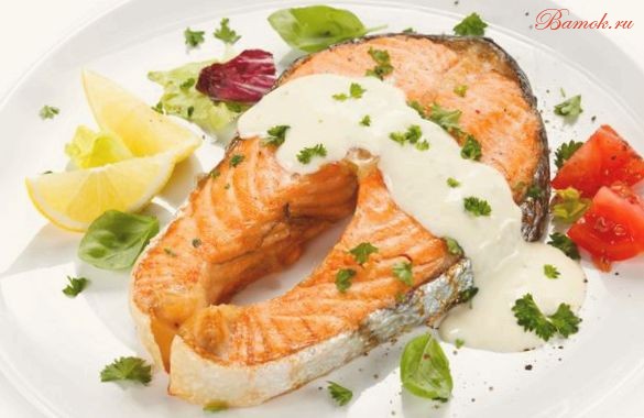 Нежный стейк форели в сливочном соусе Нежный стейк форели в сливочном соусе