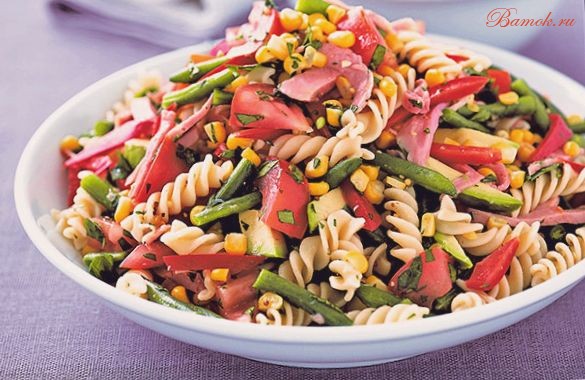 Салат из макарон с овощами Салат из макарон с овощами