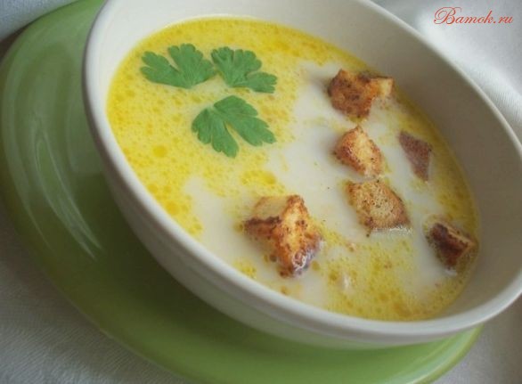 Быстрый суп из плавленых сырков и окорока Быстрый суп из плавленых сырков и окорока